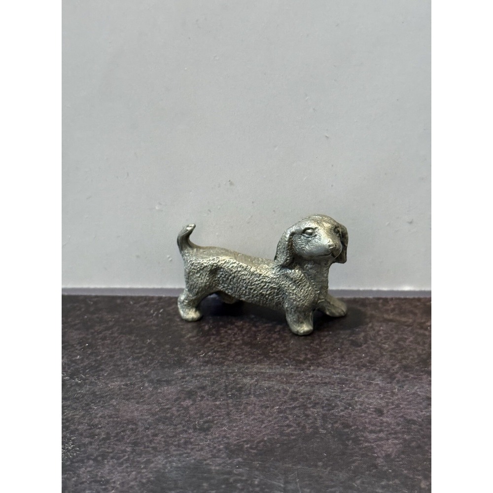 Spoontiques Pewter Dachshund Dog Figurine 3/4" Tall 1" Long